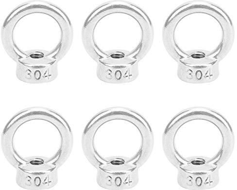Noci per Occhiali in Acciaio Inossidabile, Nocciolo di Sollevamento Razzi di Fissaggio in Acciaio Inossidabile 10pcs M6 Bulloni per gli Occhi Dadi per Forniture per la Corda