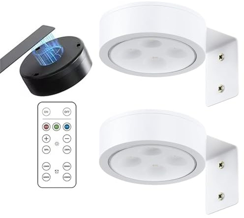 2 Stück Picture Lights for Wall, Magnetische Bilderleuchte Wandleuchte, LED Wandleuchte Innen mit Fernbedienung & 3 Farbtemperaturen, Bildbeleuchtung Wandlampen für Malerei (Weiß, Aufladbar)