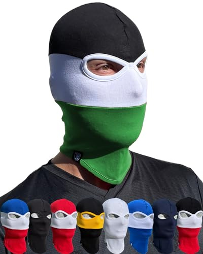 PGWEAR Sturmhaube Streifen und Einfarbig in Schwarz Weiß Rot Blau Gelb Grün Camo I Maske Balaclava I Ultras Ski Hooligans Paintball