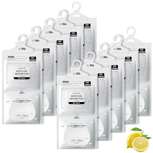 10 Pezzi Sacchetti per Deumidificatore Antimuffa, Sacchetti Deumidificanti per Guardaroba Sacchetti a Prova di Umidità, Granuli Deumidificanti Appesi per Guardaroba, Cucina