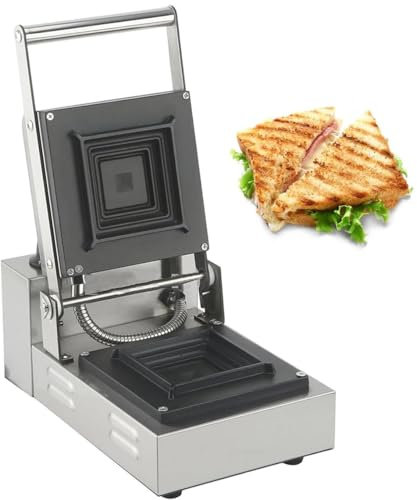 XUXIAO Sandwicheras Parrilla Gofrera Eléctrica, 900W Sándwiches sin BPA, Forma de Concha, fácil de Limpiar, Queso no gotea, para panaderías, restaurantes