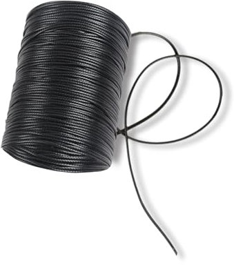 Waxed Cord, Black Cord for Jewellery Making - 2mm Waxed Polyester Craft Supplies with Strong Braided Design for DIY Jewellery, Beading & Craft Projects (10M Length)