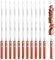 Lot de 12 Brochettes en Acier Inoxydable, 40cm Pic a Brochette, Brochettes Barbecue Plates, Réutilisables Pique a Brochette avec Manche en Bois, pour Camping, Fêtes, Anniversaires, Pique-Niques