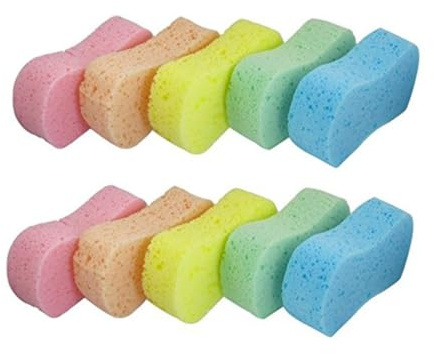 POPETPOP 10 pièces Lot de Éponges Haute Densité pour Lavage Auto Design Os Absorbantes et Durables pour Nettoyage Polissage et Décontamination sans Rayures Couleur Couleur Aléatoire