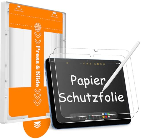 SPARIN Papier Schutzfolie für iPad A16 11./10. Generation, 2 Stück | Schreiben und Zeichnen wie auf Papier, 9H Panzer Schutz Glas, Auto-Installation, Anti-Bläschen