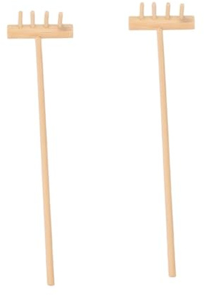 JOINPAYA 2 pièces Mini Râteau Zen Kit pour Jardin de Sable Décoratif et Outil Léger pour Décoration de Bureau et Aménagement Paysager