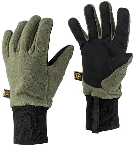 K & S Winter Thermo Handschuhe abklappbare Finger mit Magnet Fleece Oliv Grün Damen Herren