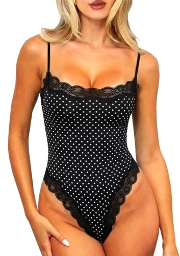 Navneet Women Black Bodysuit Lace Bodysuit Sexy Going Out Tops Night Out Clubbing Outfits Coquette Clothes