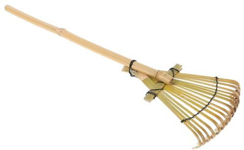Angoily Rastrillo de Mano Pequeño de Bambú Natural 13X50 CM para Jardinería Nivelar Arena y Plantar en Areneros Herramienta Manual Versátil para Jardín y Bonsái