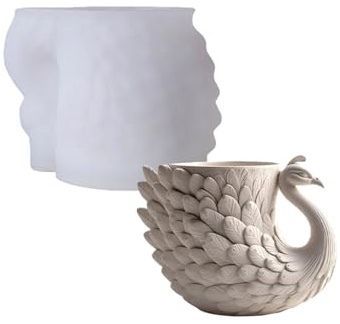 JUJUFREE Stampo in silicone per piante grasse, colata in calcestruzzo, per vasi di fiori, facile da decomporre, realizzato a mano, per la decorazione della casa