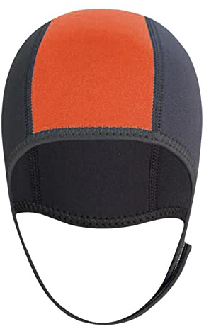Folpus Capucha de Buceo Neopreno Gorro Natación Impermeable Protector de Orejas Adecuada para Niños Y Adultos Apta para Surf Buceo Deportes ACU, Naranja