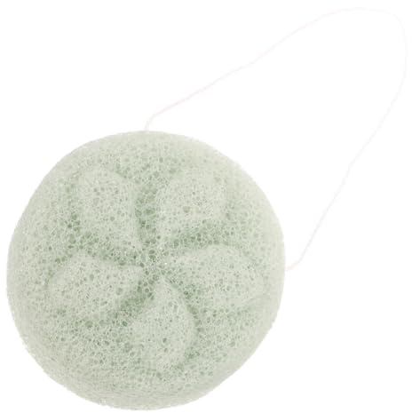 HOMOCONO Esponja Facial para Limpieza Profunda, Esponja Limpiadora Cara de Fibra Natural de Color Verde Claro, Herramienta Natural para Cuidado Facial y Exfoliación Diaria, Adecuada