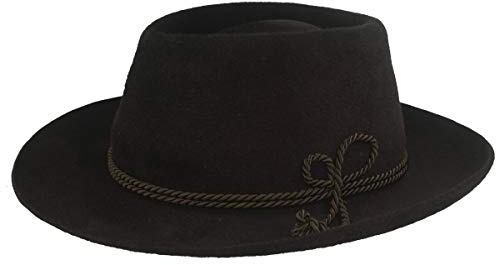 Breiter Herren Velour Trachten-Hut Filz-Hut Herren-Hut – Tiefenbacher – 100% Haarfilz Seiden-Kordel-Garnitur – Bogart – Wasserabweisend