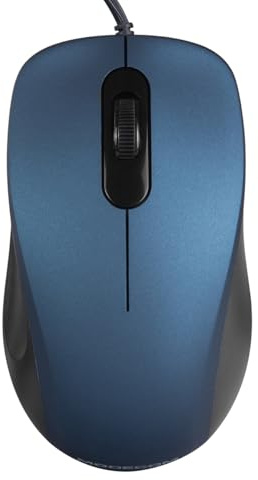 Modecom MC-M10S Kabelgebundene Maus in Blau | Leise Optische PC Maus für Laptop & Computer | Ergonomisches Design für Rechts- & Linkshänder | Geräuschlose Tasten & 1000 DPI | USB Office Mouse