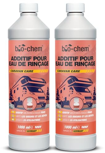 bio-chem Spülwasser-Zusatz Konzentrat 2x 1L | WC-Reiniger Rinse Flush für Campingtoilette, Chemietoilette und mobile Toilette