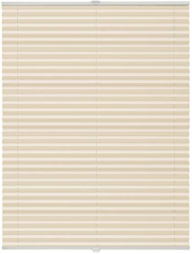 ondeco Thermo-Plissee auf Maß für alle Fenster innen, ohne Bohren, Montage Klemmträger bis 27 mm, Sonnenschutz-Rollo lichtschutz und Blickdicht Hellapricot B: 81-90 cm, H: 201-250 cm