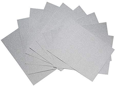 Qililandiy 10 Stück Glitzer Karton Papier Dekorpapier A4 Karte Glitzerpapier Einseitige Bastelpapier zum DIY Basteln Scrapbooking Einladungskarten (Silber)