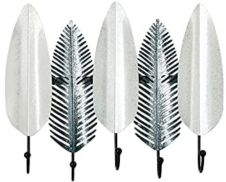 TONZN Moderne Haken Blatthaken Nordische Dekoration Retro-Stil Schwere Wandbehang Kleiderhaken Handgefertigte Schmiedeeisen-Wanddekoration mit 5 Haken und 7 Haken (Size : Small) (S)