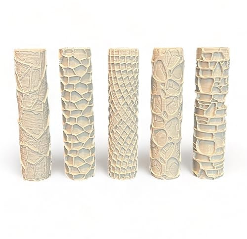 NorthFen Castle Builder 5 Pack Gaming Texture Rollers for Clay Modeling Battle Mat Dungeons and Dragons Warhammer 40k RPG Miniatures Table Ceramic Pastry