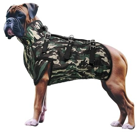 Aoneky Professionelle Jagdhund-Rüstung - Jagdhund Sicherheitsweste - Hundegeschirr Weste - Hunde Hund Schutzjacke (L)
