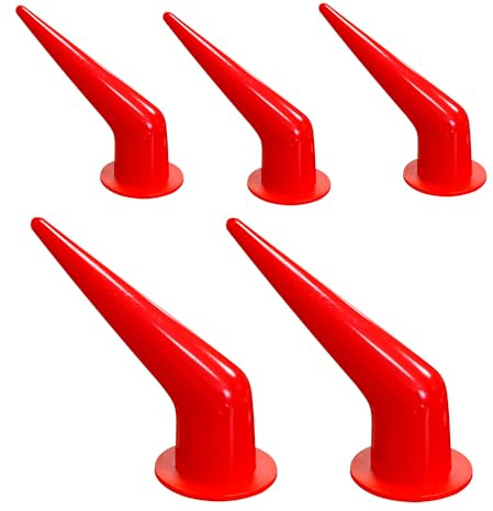 Caulking Nozzle for Caulking Gun, Reusable Caulk Nozzle Applicator, Durable Epoxy Piston Caulk, Replacement Extension Tool Supplies Applied in the Construction (Curved Red-5Pack)…