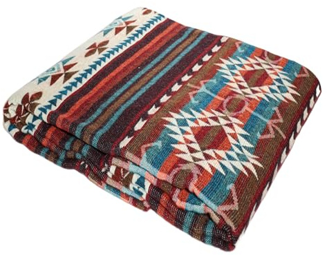 Überwurfdecke aus Alpakawolle, einheimisches Design, Wolldecke, Überwurf, Aztekenmuster, Alpakawolle, Überwurf, 198,1 x 121,9 cm, Rot