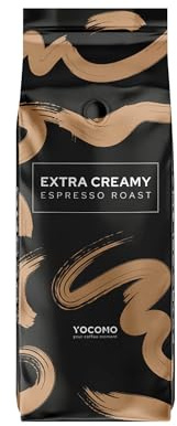 YOCOMO Extra Creamy Espresso Roast (1kg) - Ganze Espressobohne - Cremig & Vollmundig - Ideal für Siebträger & Vollautomaten - Nussig, säurearm, 50% Arabcica 50% Robusta