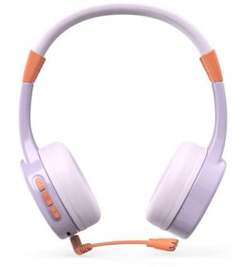 Hama Bluetooth Kinder Kopfhörer, Mikrofon, Lautstärkebegrenzung, kabellos | Größenverstellbarer On Ear Kopfhörer lila, ideal auch für Teenager, Headset, flexibel, mit Akku, Multipoint