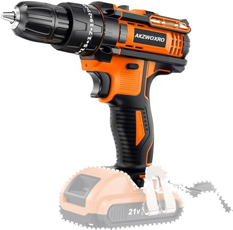 AKZWOXRO 21V Trapano Avvitatore Batteria Corpo, batteria e caricabatterie esclusi, colore arancione