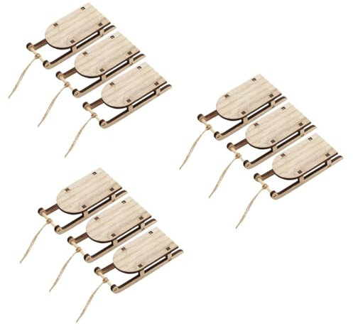 ABOOFAN Kleiner Zipfelbob Als Deko 9 Stück Schlitten Miniatur Schlitten Tischdeko Holzschlitten Mini Schlitten Holzschlitten Holz Tischschlitten Kleiner Schlitten Tischschlitten Dekoration