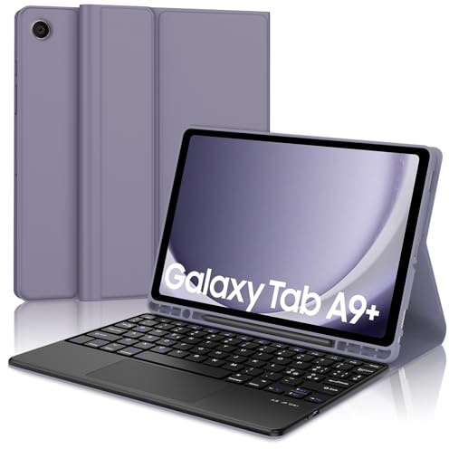 JADEMALL Tastiera per Samsung Tab A9+ con Trackpad, Custodia con Italiano QWERTY Tastiera Bluetooth Magnetica Staccabile con Touchpad per Galaxy Tab A9 Plus 11 2023, Viola