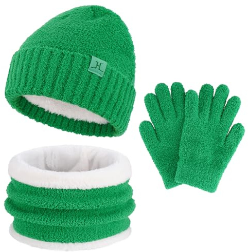 ZASFOU Kinder Winter Mütze Loop Schal Handschuhe Set 4 5 6 7 8 Jahre Kleinkinder Thermo Wintermütze Beanie Schlauchschal Mützen Geschenk für Jungen Mädchen