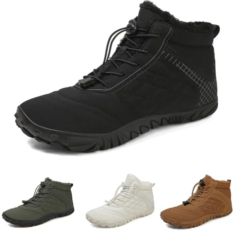 ACosySch Chaussures d'hiver Pieds Nus Homme Bottes de neige à bout large Femme Barefoot Bottes de Neige Doublure Chaude Légère Trail Running GR.35-48