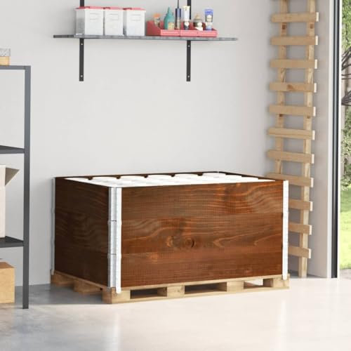 Lechnical Pallet Collars 3 pcs Brown 120x80 cm Solid Wood Pine,Pallet Collars,Versatile for Storage or Raised Garden Bed,Space Saving-3295369