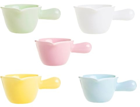 Cabilock Juego De 5 Mini Jarras De Cerámica Para Leche Y Crema Tazas Pequeñas Versátiles Para Café Salsa Y Cocina En Hogar