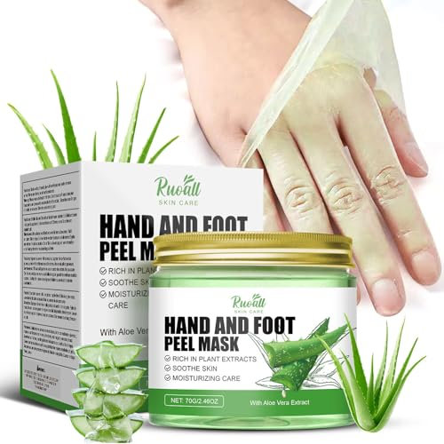 Aloe Vera Hand and Foot Peel Mask,Hand Wax Peeling Mask-Moisturizing Repair Exfoliating Calluses,Nourishing Smooth Hand Skin for Cracked,Dry,Aging Hands | Moisturizing Peel off Hand Wax Mask 2.46 Oz