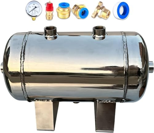 SAFWELAU Réservoir d'eau sous pression Réservoir de Pression Réservoir d'air portatif Acier inoxydable 5L 10L 20L 30L 40L 50L pour compresseur d'air/systèmes d'air, Conteneurs à vessie de stockage d'a
