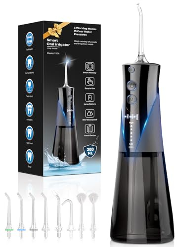 Swetfela Water Flossers for Teeth Cordless Oral Irrigator Dental Water Jet Electric Tooth Flosser with 8 Jet Tips 300ML Water Tank USB Rechargeable for Tavel and Home Use