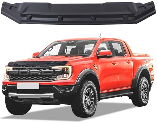 JHCHAN Steinschlagschutz Insekten Deflektor für Ford Ranger 2023-2026 T9 Raptor Wildtrak X Wildtrak Platinum XL XLT Limited Tremor, ABS Motorhaubenschutz Mattschwarz