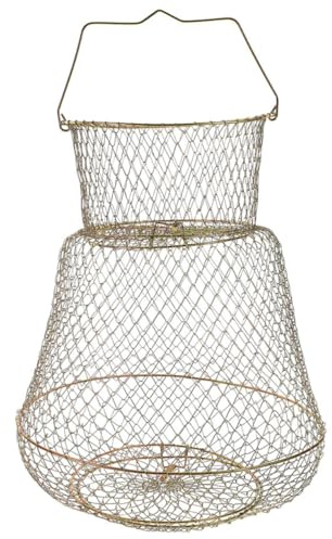 MUELODSIC Bourriche Pêche Truite en Métal Pliable Design à Mailles Fines Filet de Pêche Léger en Filet pour Fishing Lovers