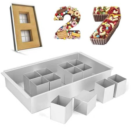 Backform Zahlen, Number Cake Backform Aluminium, Nummer Torte Verstellbar, Kuchenform Zahlen Und Buchstaben ,Zahlenbackform FüR Diy Backen Formen Set,Hochzeit Geburtstag Taufe Size12.48*7.09*2.17in