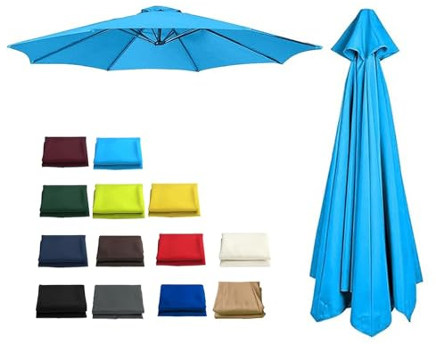 Replacement Parasol Canopy UV-Anti, Weatherproof Patio Umbrella Replacement Fabric, Garden Outdoor Pool Beach Parasol Replacement Top Cover for 2.0m 2.30m 2.5m 2.7m 3.0m 6/8 Ribs