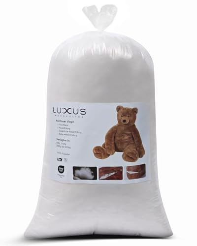 Luxus Füllwatte 4kg - Waschbar & Allergikerfreundlich - Bastelwatte, Kissenfüllung & Füllmaterial für Kissen, Watte für Wolkendecke & DIY Projekte, 95°C Waschbar, Oeko-Tex Zertifiziert