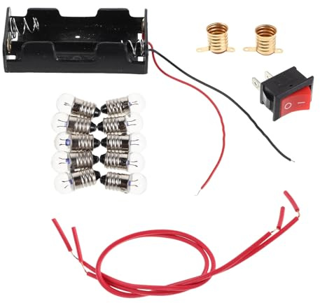 ZUNOXAZ 4sets Circuito Elettrico Scientifico per Ragazzo Ragazza Kit di Elettronica con Scatola Batteria Interruttore Lampadina Attrezzatura Sperimentale per Insegnamento Fisica Forniture