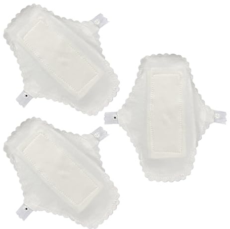 DEARMAMY Lot de 3 Serviettes Hygiéniques Lavables en Coton avec Couche Imperméable 24 CM Protections Menstruelles Réutilisables Absorbantes et Respirantes Adaptées pour Nuit et