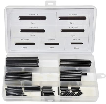 FACAIIO GB879 Lot de 120 goupilles de positionnement cylindriques creuses en acier carbone avec finition oxyde noir pour fixations mécaniques et appareils électroménagers