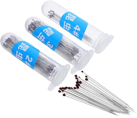 OUNONA Kit de 300 Aiguilles de Collecte en Acier Inoxydable pour Insectes, Épingles de Fixation Tête en Plastique, Tailles 2, 3 et 4, Outil Scientifique Polyvalent pour Entomologie