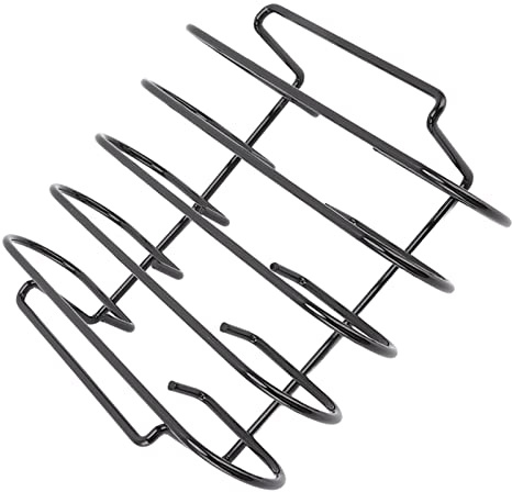 Riuulity Support à Côtes Debout pour Fumoir et Gril, capacité de 4 Rangées, Antiadhésif avec Conception Réversible pour Four et Camping en Plein Air