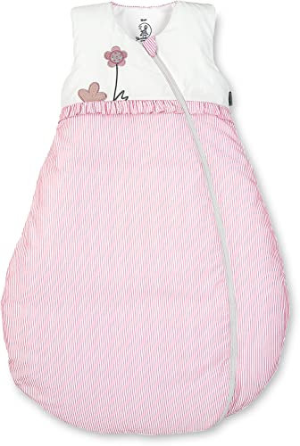 Sterntaler Schlafsack für Kleinkinder, Ganzjährig, Wärmeregulierung, Reißverschluss, Größe: 70, Emmi Girl, Weiß/Rosa