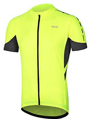 ARSUXEO Men's Short Sleeves Cycling Jersey Bicycle MTB Bike Shirt 636 Green Size L